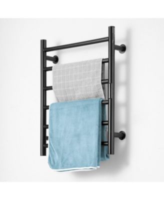 6-Bar Wall Mounted Heated Bathroom Rack Towel Warmer Rack