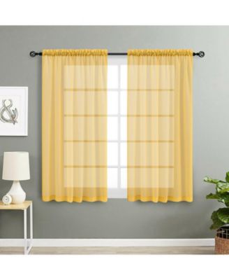 Designer Sheer Voile Rod Pocket Curtains For Small Windows