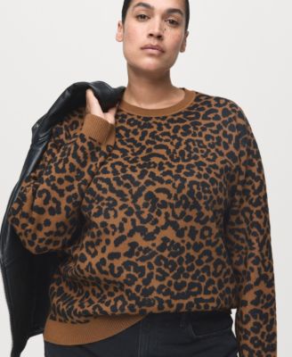 Women's Leopard-Print Knitted Sweater