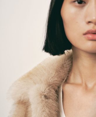 Women's Fur-Effect Buttons Coat