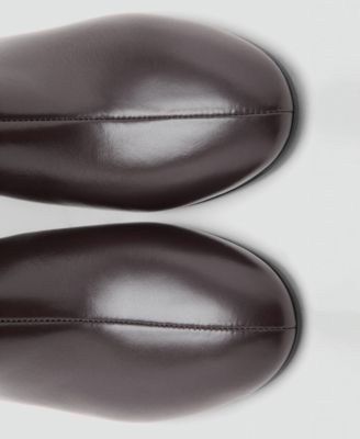 Women's Block Heel Leather Ankle Boots