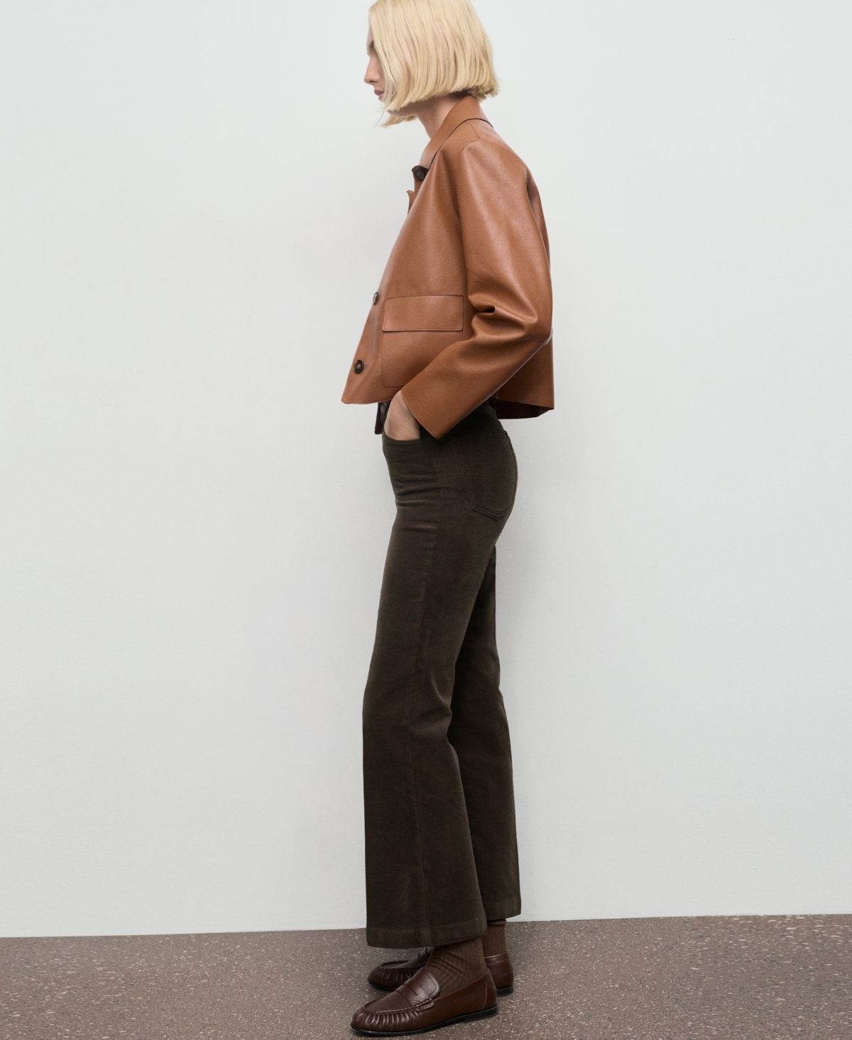 Mango Women's Corduroy Flared Jeans In Brown