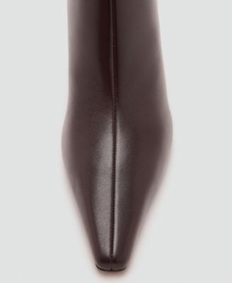 Women's Leather Pointed Ankle Boots