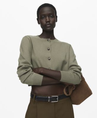 MANGO - Women's Knitted Button Cardigan