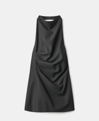 Women's Halter Neck Ruched Dress