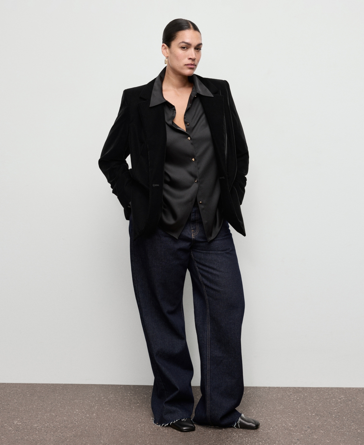 Mango Women's Double-Breasted Velvet Jacket