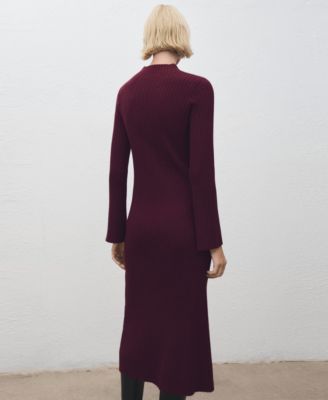 Women's Perkins-Neck Ribbed Dress