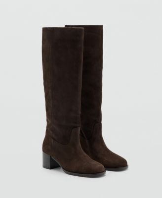 MANGO - Women's Heel Suede Boots