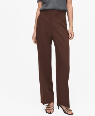 MANGO - Women's High-Waist Straight Pants