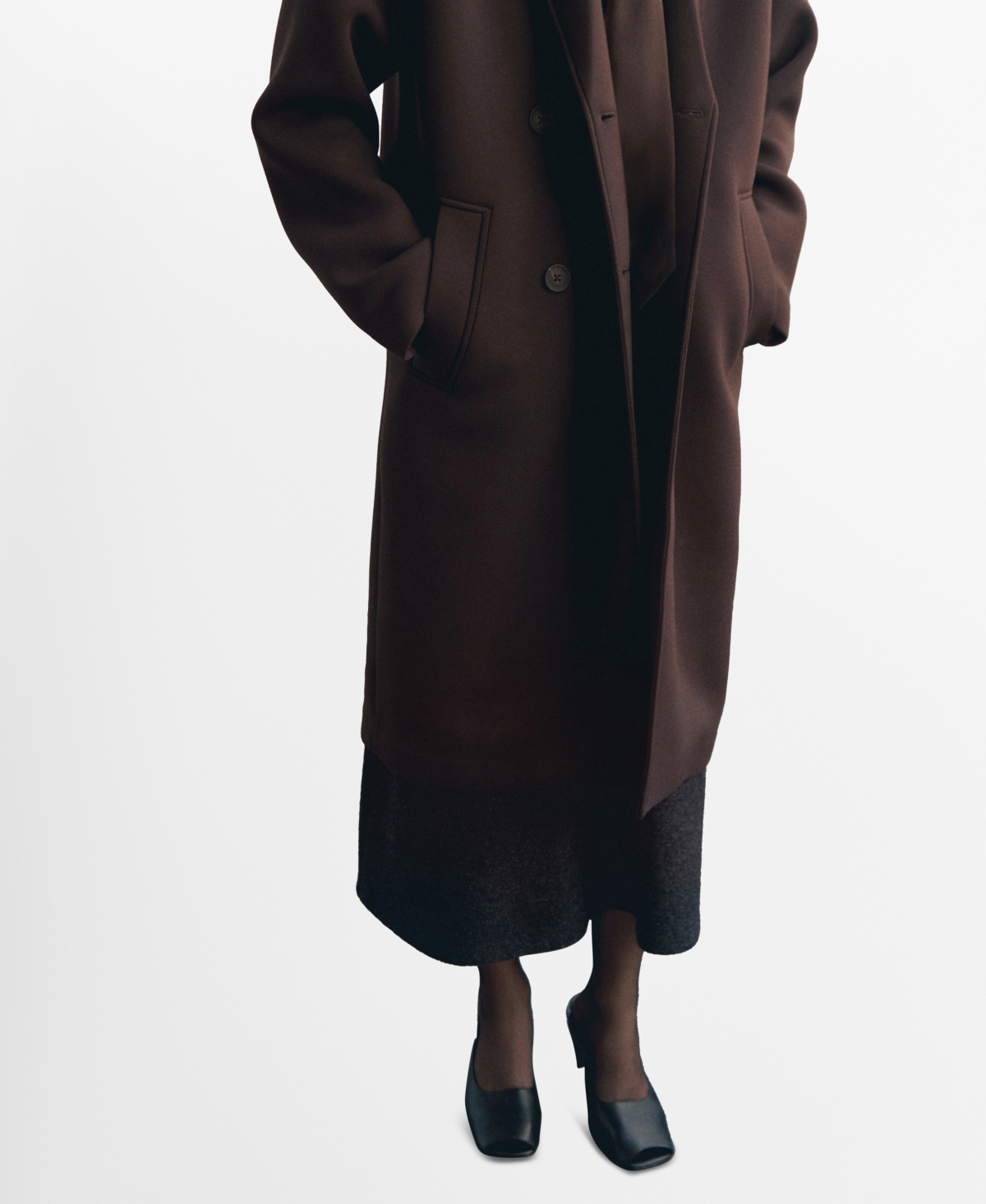 Mango Women's Long Combined Coat In Multi