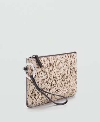 Women's Leather And Fur Clutch