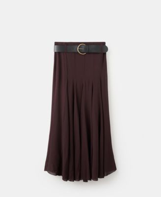 MANGO - Women's Godet Belt Skirt