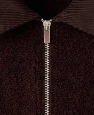 Women's Corduroy Collar Boucle Jacket