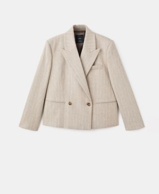 Women's Pinstripe Wool Suit Blazer