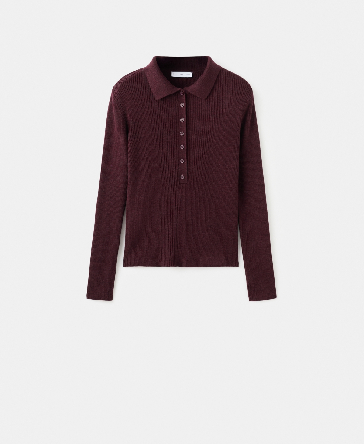 Mango Women's Polo-Neck Ribbed Sweater