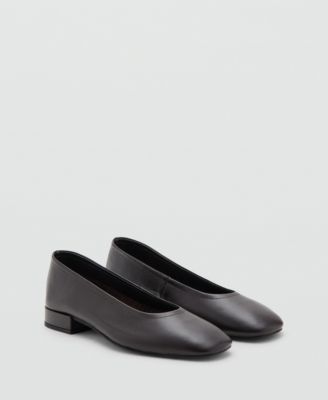 MANGO - Women's Leather Flat Shoes