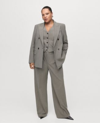Women's Double-Breasted Wool Blend Blazer