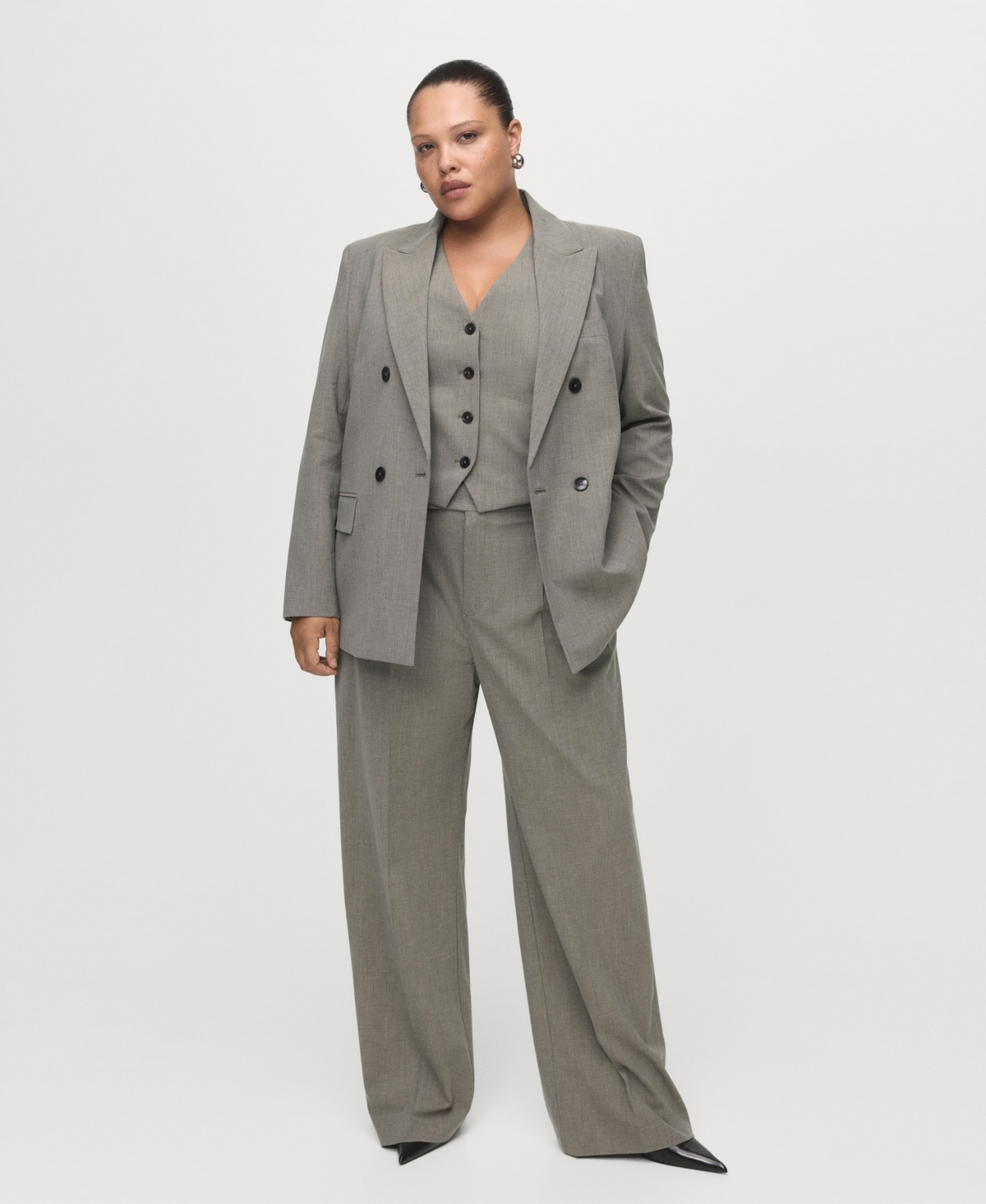Mango Women's Double-Breasted Wool Blend Blazer