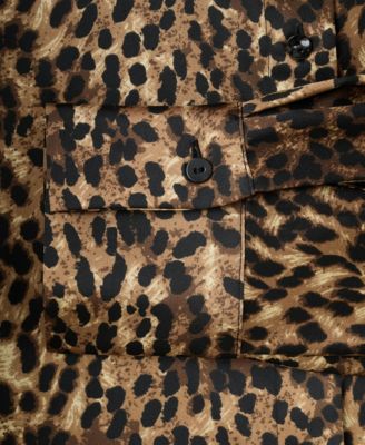 Women's Leopard-Print Satin Shirt