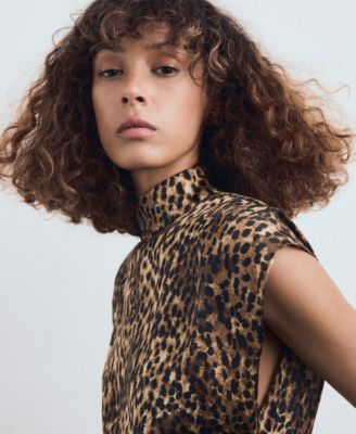 Women's Leopard-Print Satin Dress