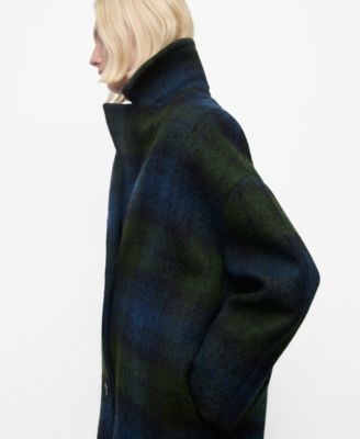 Women's Oversized Check Coat