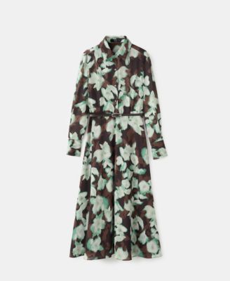 Women's Printed Belt Shirt Dress