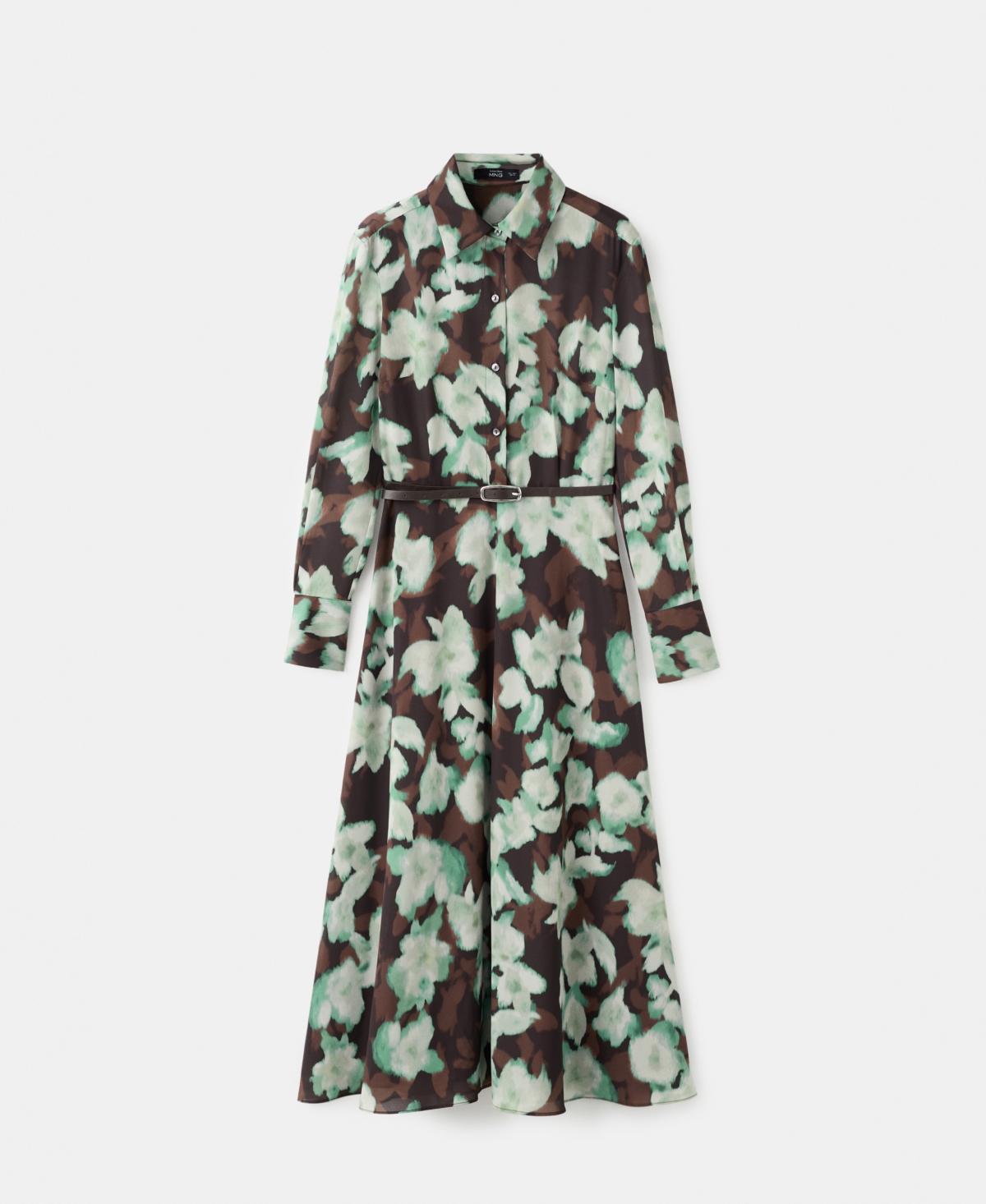 Mango Women's Printed Belt Shirt Dress