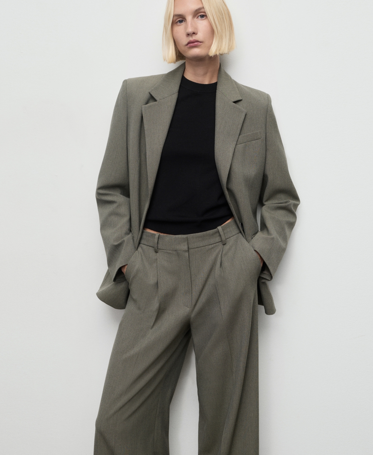 Mango Women's Pleated Straight-Leg Suit Pants