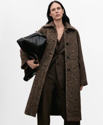 MANGO - Women's Speckled Wool Overcoat