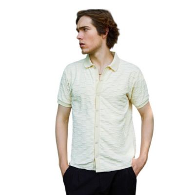 Men's Solid Creased Knit Shirt