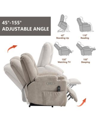 Power Lift Recliner Chair with Massage and Heat Heavy Duty Motion Mechanism with USB and Type C Ports