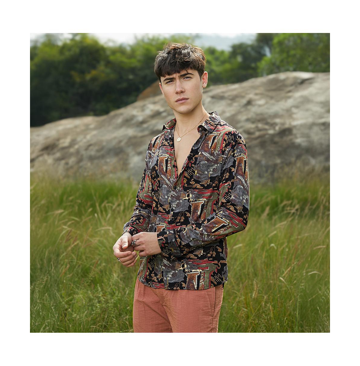 Campus Sutra Men's Impressionistic Foliage Shirt