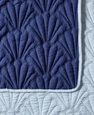 Seashell Reversible 3-Piece Quilt Set, Full/Queen