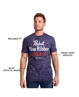 Men's Original Blue Crystal Wash Crew Neck Short Sleeve T-shirt-Medium