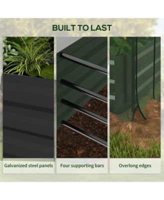 Galvanized Raised Garden Bed with Crop Cage & Shade Cloth,