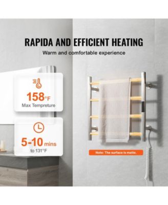 4 Bars Towel Warmer Rack, Wall Mounted Heated Towel Rack for Bathroom