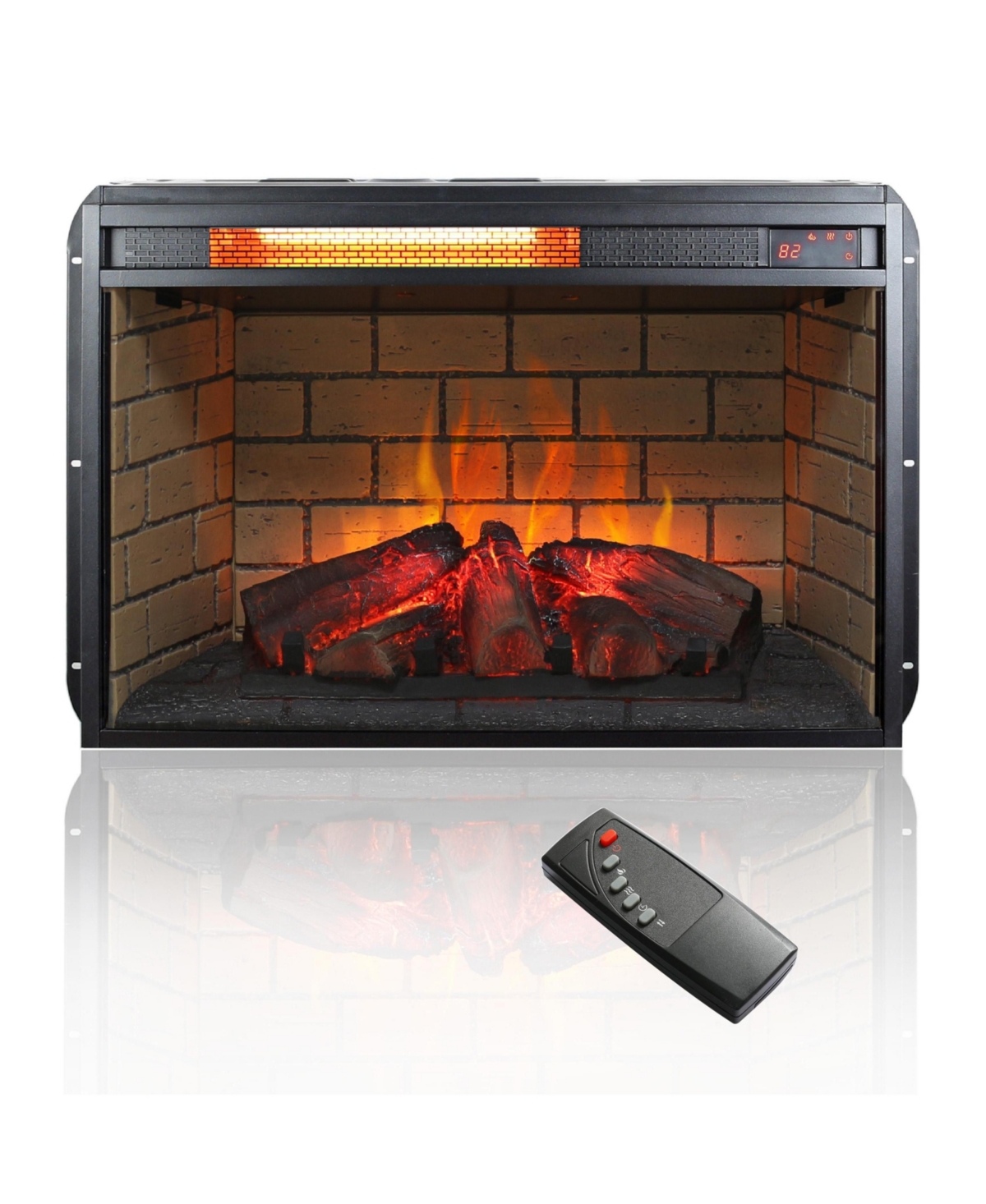 Flynama 26 inch infrared quartz heater fireplace insert