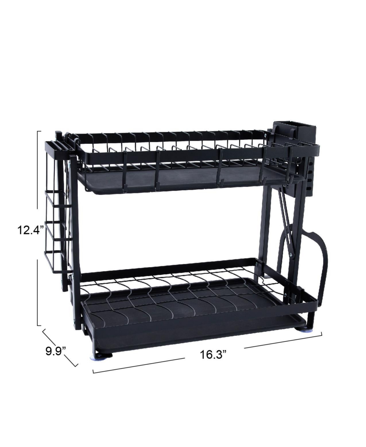 Household Essentials Metal 2-Tier Countertop Caddy, Black