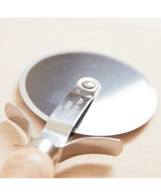 Italian Beechwood Pizza Slicer and Tray Set