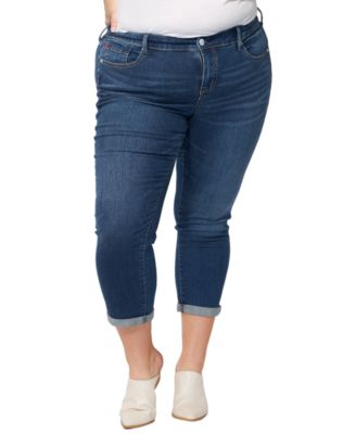 Women's Denim mid rise boyfriend rolled in 28 inseam - Royal