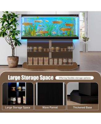 Modern Storage Cabinet With Fish Tank Stand Power Outlet