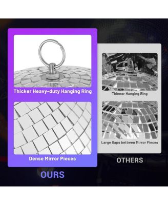 16" Large Disco Ball with Motor Rotating 6RPM 18 RGBW LED Lights for 70s 80s Party Wedding Event Holiday Decor