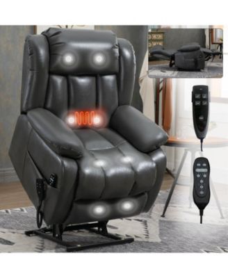 Dual Motor Infinite Position Leatheraire Power Lift Recliner Chair