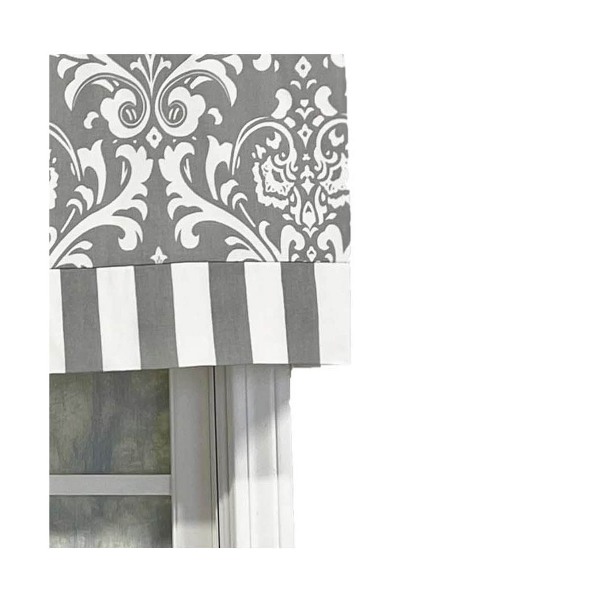 Rlf Home Ozbourne Style Banded 3" Rod Pocket Valance 50" x 16" Gray by Rlf Home