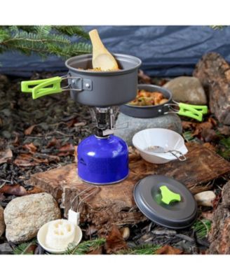 Camping Cookware Mess Kit for Backpacking Gear – Camping Cooking Set - Camping Pots and Pans Set 2 Liter Pot