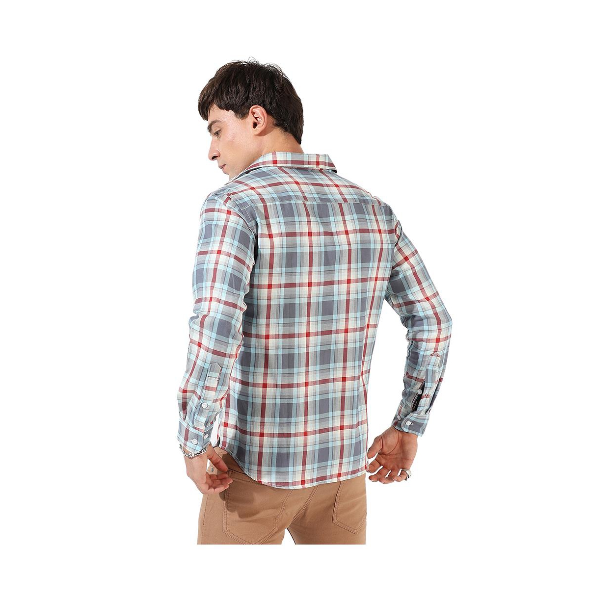Campus Sutra Men's Multicolour Checkered Regular Fit Casual Shirt