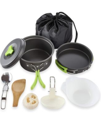 Camping Cookware Mess Kit for Backpacking Gear – Camping Cooking Set - Camping Pots and Pans Set 1 Liter Pot