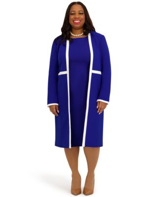 Kasper - Women's Framed Waist Seam Open Topper Jacket, Regular & Plus