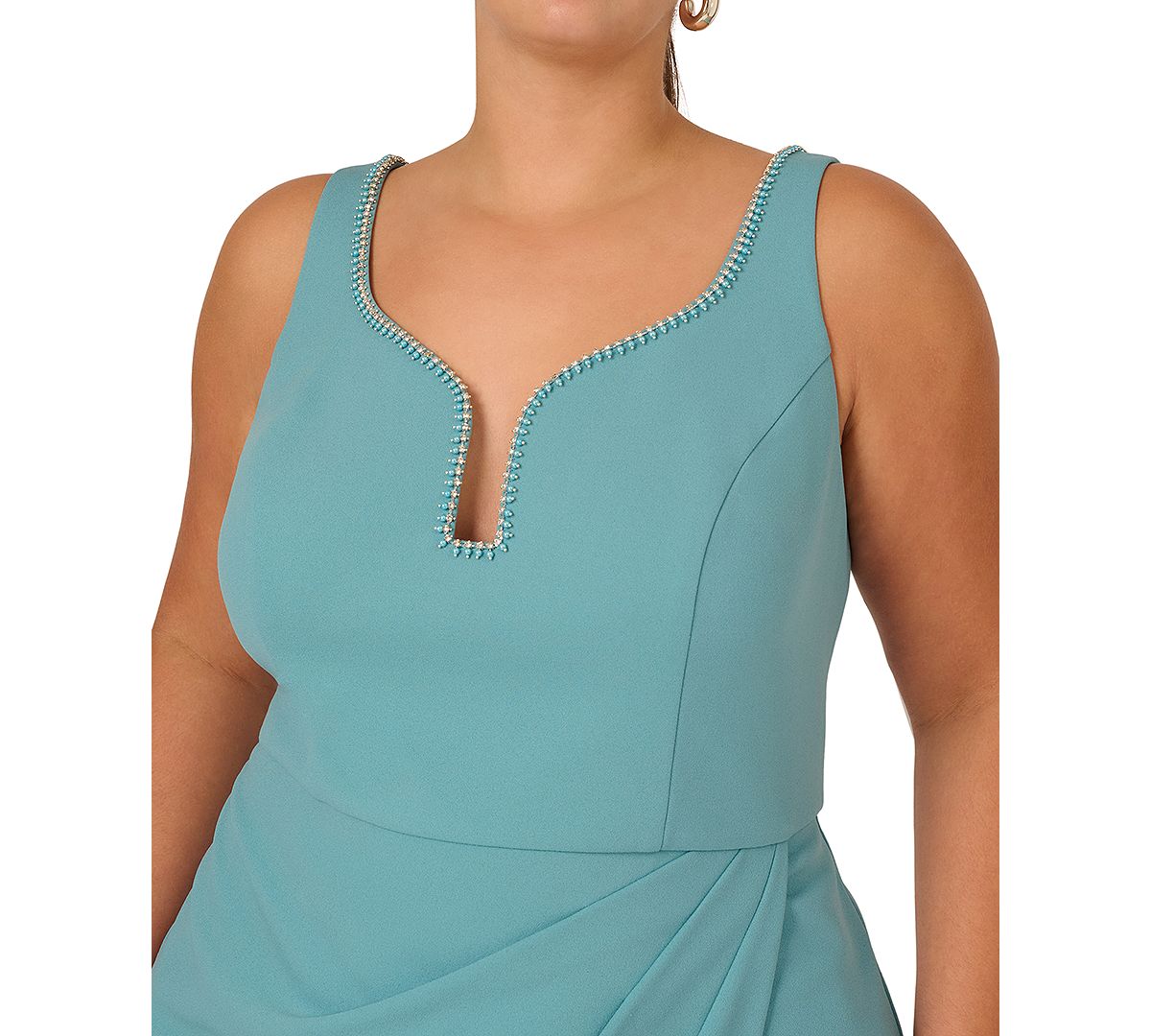 Adrianna Plus Size Sleeveless Midi Dress view 3 — MAYCSS fashion products