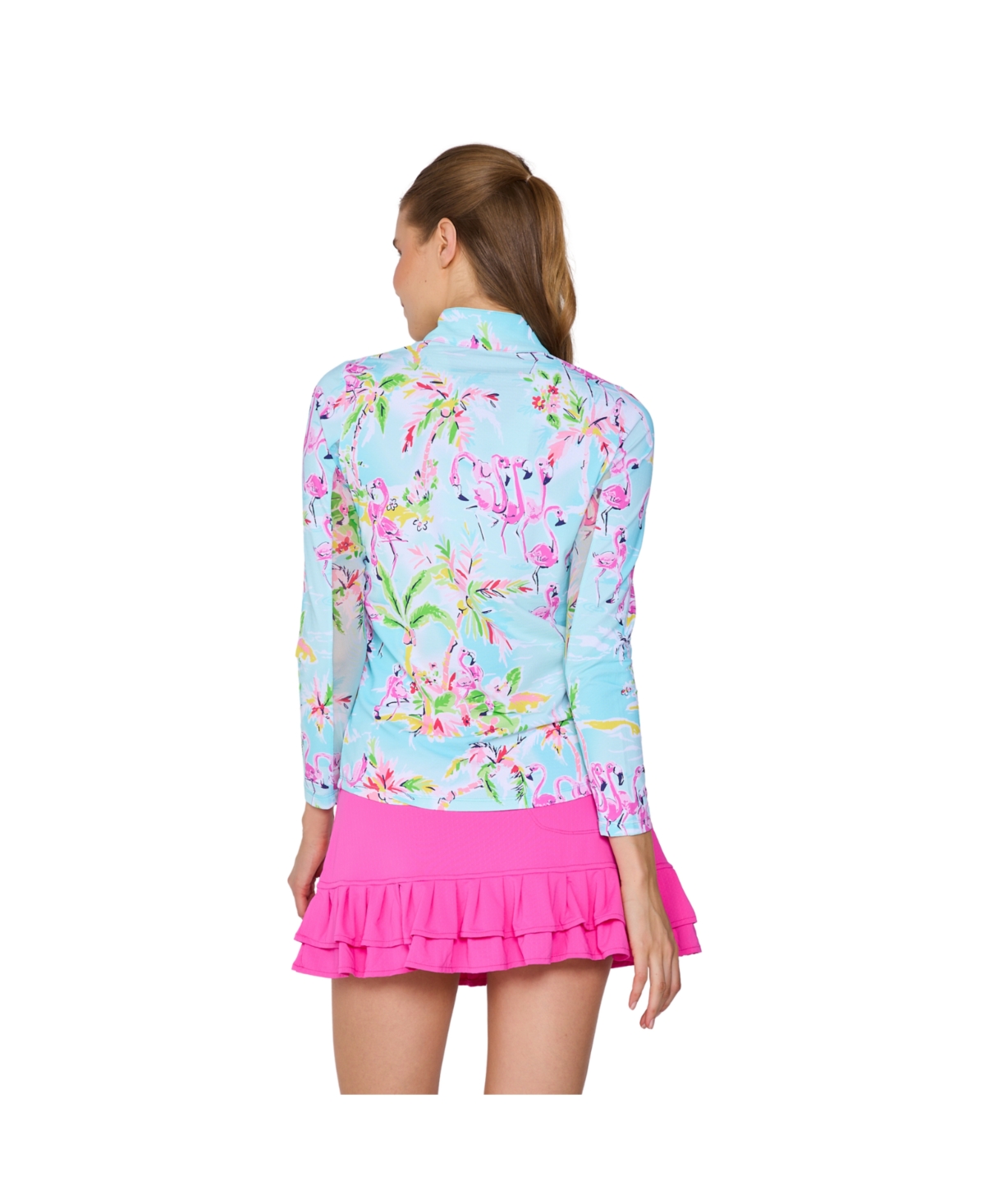 G Lifestyle Women Long Sleeve Mock Neck Top